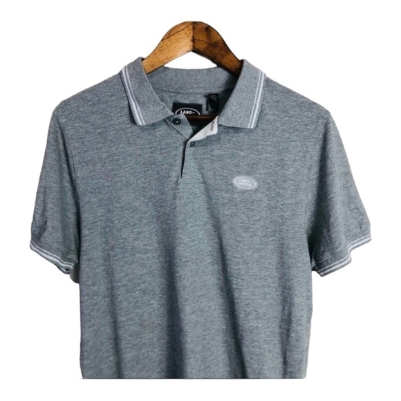 Land ROVER Official Grey White Short Sleeve Polo Golf Shirt size Medium - Picture 4 of 5